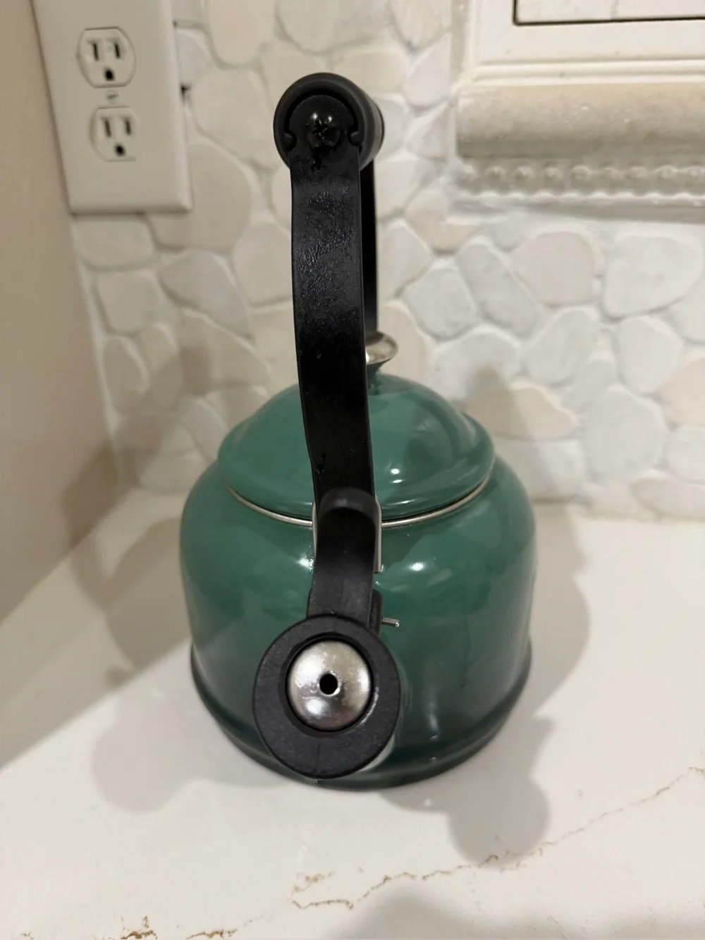 Le Creuset Green Enamel Stovetop Whistling Tea Demi Kettle